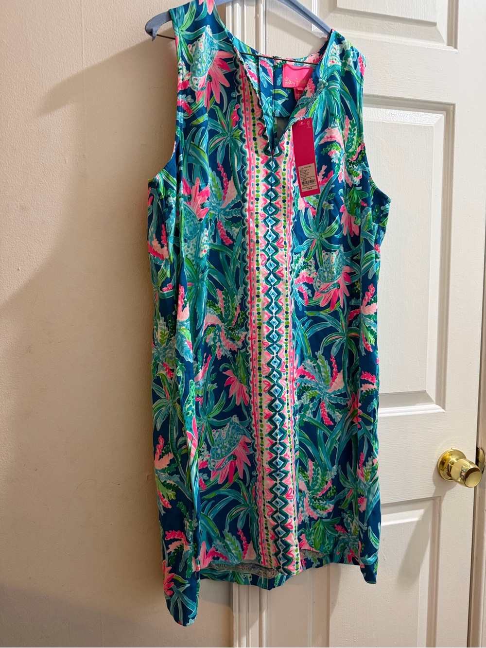 Lilly Pulitzer Tropical Floral Shift Dress in Navy, Pink, Green